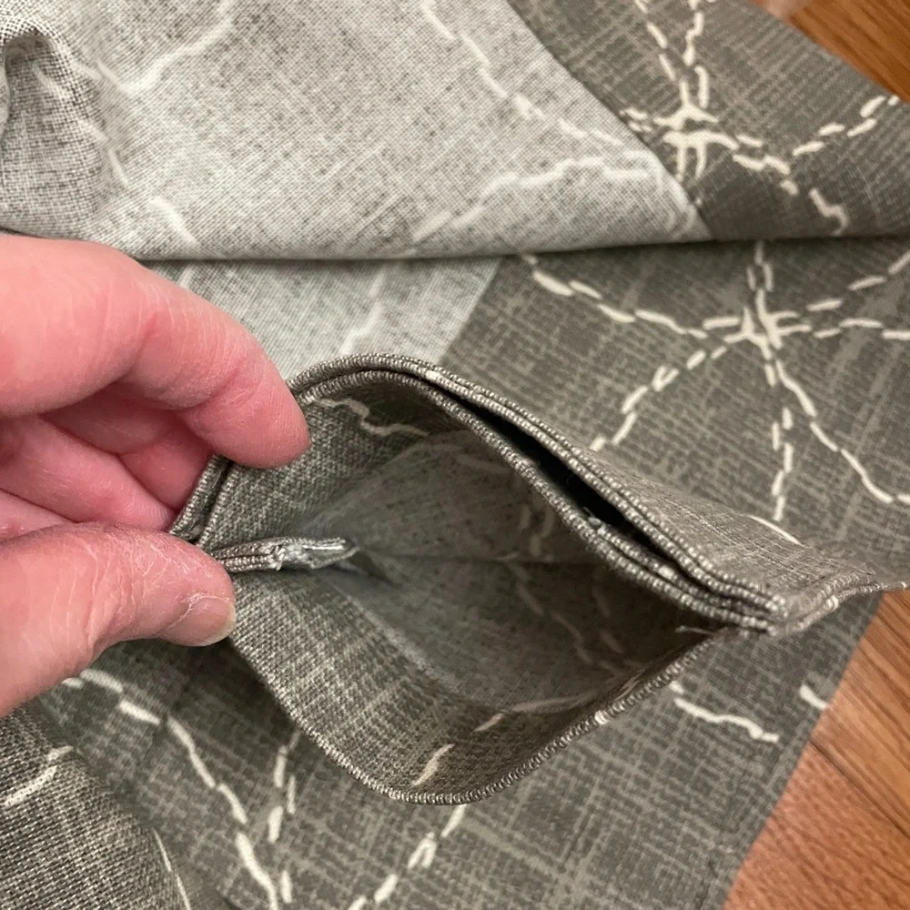 West Elm Ikat Key Curtains in Charcoal and White